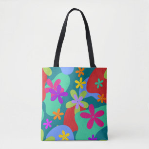 Nahtloses Muster der Retro Blumen gefärbt Tasche