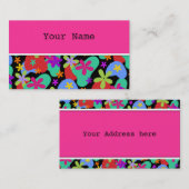 Nahtloses Muster der Retro Blumen gefärbt Visitenkarte (Vorne/Hinten)