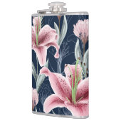 Nahtloses Muster der rosa Lilly-Blume. Flachmann (Links)