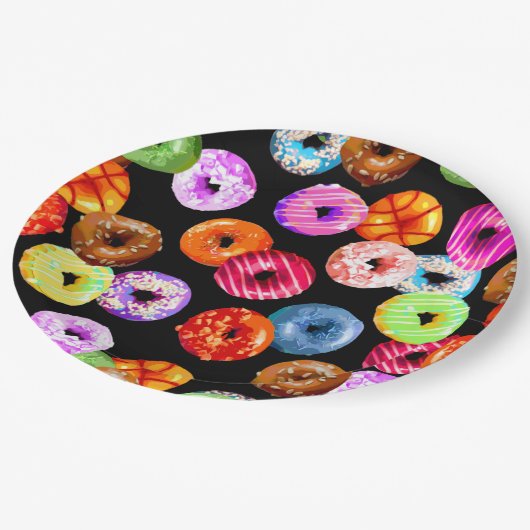 Nahtloses Muster der Schaumgummiringe + Ihr Pappteller (Schrägansicht)