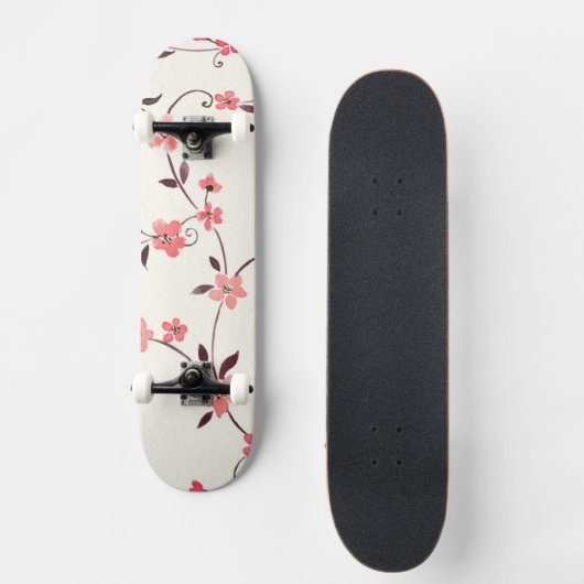 Nahtloses Muster des Aquarells mit angeredetem Skateboard (Vorderseite)