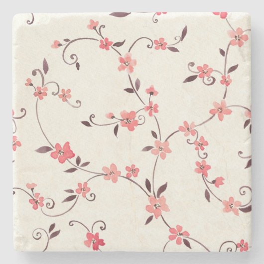 Nahtloses Muster des Aquarells mit angeredetem Steinuntersetzer (Vorderseite)