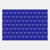 Nahtloses Muster des Firmenlogos auf blau Geschenkpapier Set (Vorderseite 3)