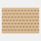 Nahtloses Muster des Firmenlogos auf hellbraun Geschenkpapier Set (Vorderseite)