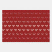 Nahtloses Muster des Firmenlogos auf Rot Geschenkpapier Set (Vorderseite 3)
