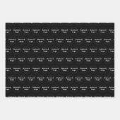 Nahtloses Muster des Firmenlogos auf schwarz Geschenkpapier Set (Vorderseite 2)