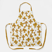 Nahtloses Muster des katholischen Goldenen Kreuzes Schürze (Vorderseite)