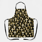 Nahtloses Muster des katholischen Goldenen Kreuzes Schürze (Vorderseite)