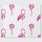 Nahtloses Muster des rosa Aquarellflamingos Geschenkpapier (Flach)