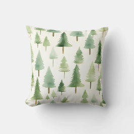 Nahtloses Muster des wasserfarbenen Pinienwaldes Kissen