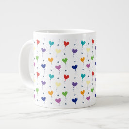 Nahtloses Muster farbenfroher Herzballon Jumbo-Tasse