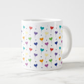 Nahtloses Muster farbenfroher Herzballon Jumbo-Tasse (Vorderseite Rechts)