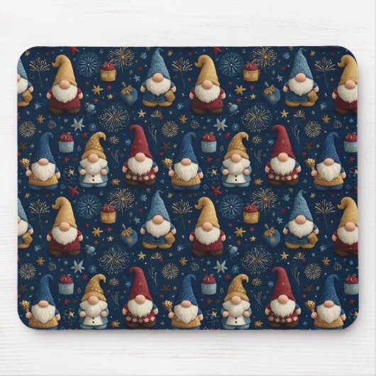 Nahtloses Muster festlicher Gnome Mousepad (Vorne)
