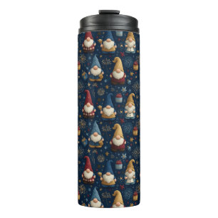 Nahtloses Muster festlicher Gnome Thermosbecher
