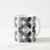 Nahtloses Muster gefalteter Kreise Kaffeetasse (VorderseiteRechts)
