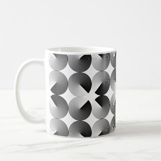 Nahtloses Muster gefalteter Kreise Kaffeetasse (Links)
