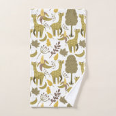 Nahtloses Muster Giraffe, gelber weißer Hintergrun Badhandtuch Set (Handtuch)