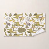 Nahtloses Muster Giraffe, gelber weißer Hintergrun Badhandtuch Set (Handtuch)