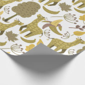 Nahtloses Muster Giraffe, gelber weißer Hintergrun Geschenkpapier (Ecke)