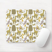 Nahtloses Muster Giraffe, gelber weißer Hintergrun Mousepad (Mit Mouse)