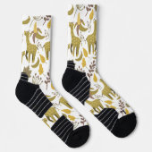 Nahtloses Muster Giraffe, gelber weißer Hintergrun Socken (Rechts)