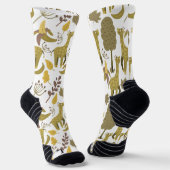 Nahtloses Muster Giraffe, gelber weißer Hintergrun Socken (Gewinkelt)