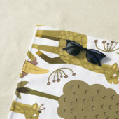 Nahtloses Muster Giraffe, gelber weißer Hintergrun Strandtuch (Beispiel)