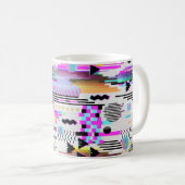 Nahtloses Muster-Glitch-Design. Cyberpunk Digital  Kaffeetasse (VorderseiteRechts)