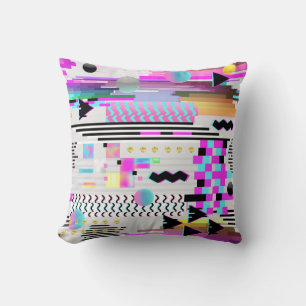 Nahtloses Muster-Glitch-Design. Cyberpunk Digital Kissen