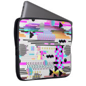 Nahtloses Muster-Glitch-Design. Cyberpunk Digital Laptopschutzhülle (Vorne Rechts)