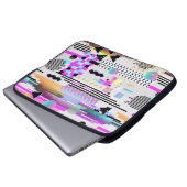 Nahtloses Muster-Glitch-Design. Cyberpunk Digital Laptopschutzhülle (Vorne Knopf)