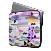 Nahtloses Muster-Glitch-Design. Cyberpunk Digital Laptopschutzhülle (Vorderseite Links)