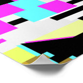 Nahtloses Muster-Glitch-Design. Cyberpunk Digital Poster (Ecke)