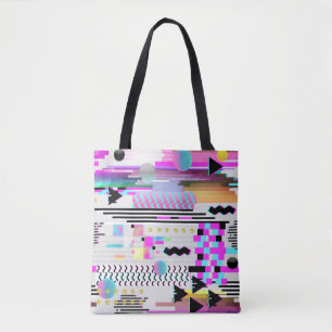 Nahtloses Muster-Glitch-Design. Cyberpunk Digital  Tasche