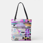 Nahtloses Muster-Glitch-Design. Cyberpunk Digital  Tasche (Rückseite)