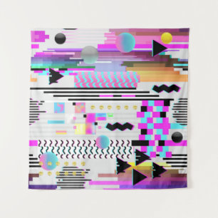 Nahtloses Muster-Glitch-Design. Cyberpunk Digital Wandteppich