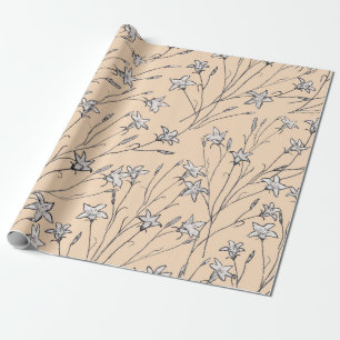 nahtloses Muster Glockenblumen Pastelllinie Kunst, Geschenkpapier