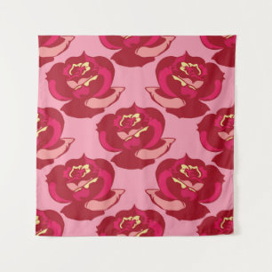 Nahtloses Muster, goldbordeauxfarbene Rose Vintag  Wandteppich