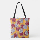 Nahtloses Muster. Granatapfel gezeichnet.  Tasche (Rückseite)