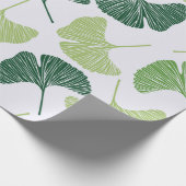 Nahtloses Muster Green Ginkgo Biloba Geschenkpapier (Ecke)