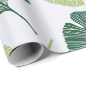 Nahtloses Muster Green Ginkgo Biloba Geschenkpapier (Rolleneckpunkt)