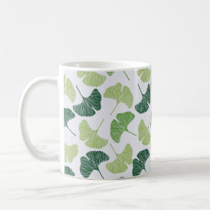 Nahtloses Muster Green Ginkgo Biloba  Kaffeetasse