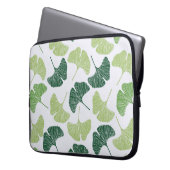 Nahtloses Muster Green Ginkgo Biloba Laptopschutzhülle (Vorderseite Links)