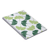 Nahtloses Muster Green Ginkgo Biloba Notizblock (Rechte Seite)