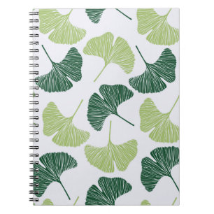 Nahtloses Muster Green Ginkgo Biloba  Notizblock