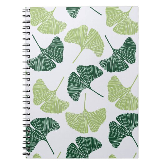 Nahtloses Muster Green Ginkgo Biloba Notizblock (Vorderseite)