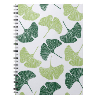 Nahtloses Muster Green Ginkgo Biloba  Notizblock