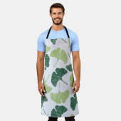 Nahtloses Muster Green Ginkgo Biloba Schürze (Getragen)