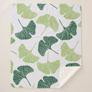 Nahtloses Muster Green Ginkgo Biloba  Sherpadecke