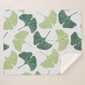 Nahtloses Muster Green Ginkgo Biloba Sherpadecke (Vorderseite (Horizontal))